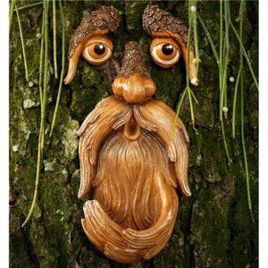 Cute Tree Stump Face Art - Outdoor Garden Decoration